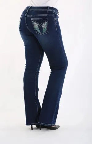 Heather Western Style Stretch Denim Jeans