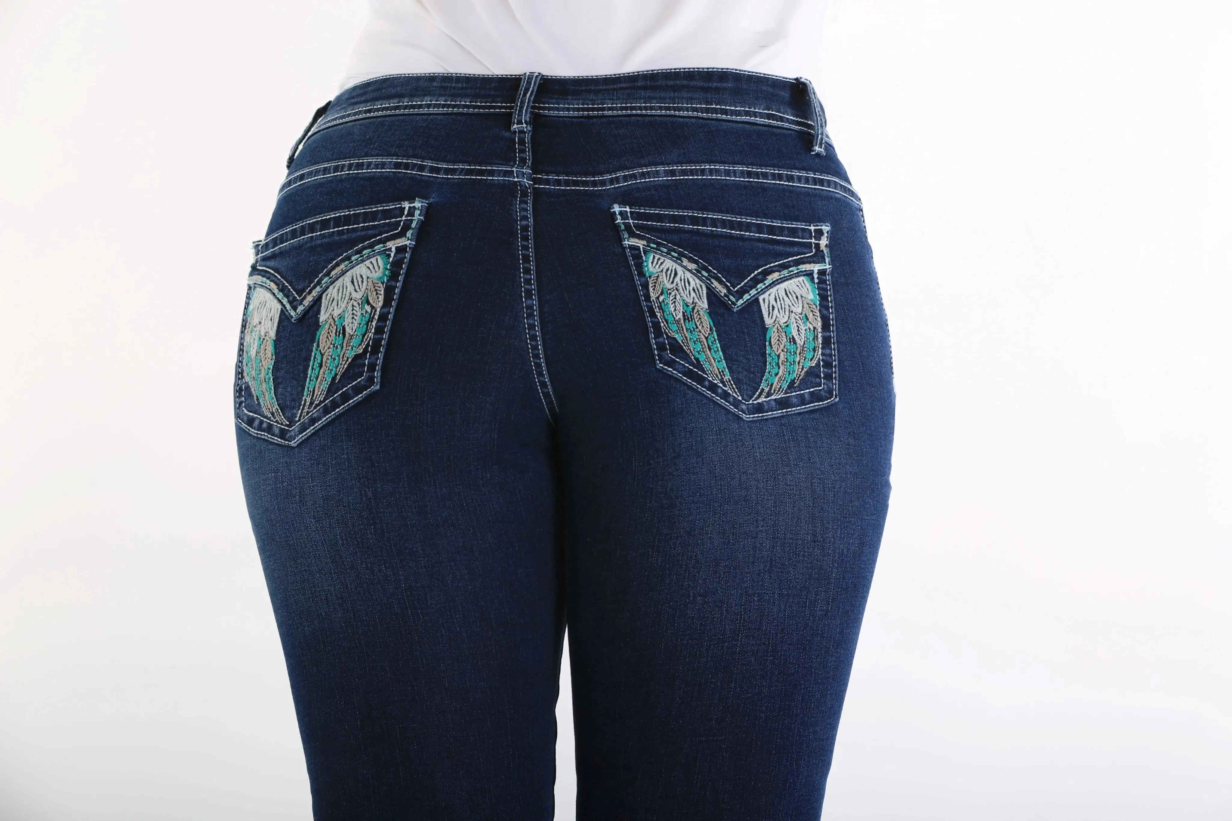 Heather Western Style Stretch Denim Jeans