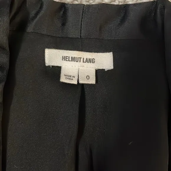 Helmut Lang Black Satin Silk One Button Blazer Suit Jacket Sz 0
