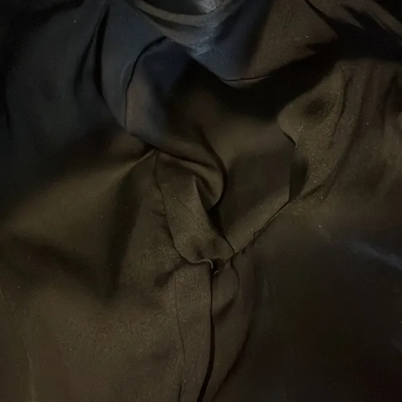 Helmut Lang Black Satin Silk One Button Blazer Suit Jacket Sz 0