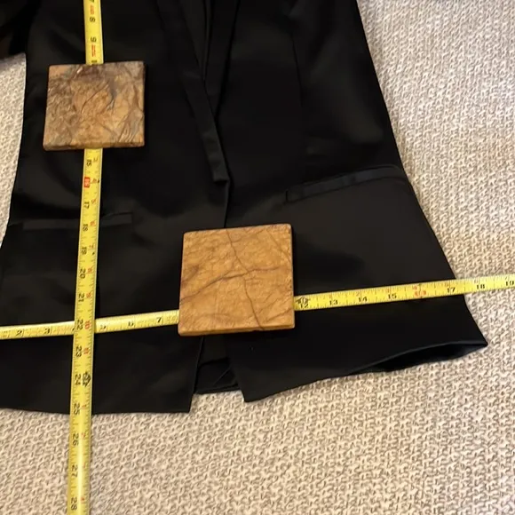 Helmut Lang Black Satin Silk One Button Blazer Suit Jacket Sz 0