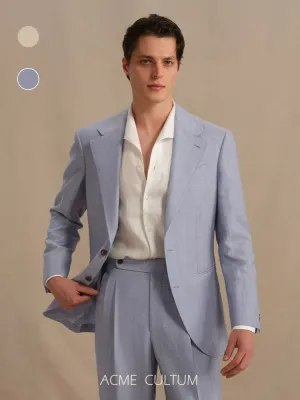 Herringbone Wool-Linen Suit