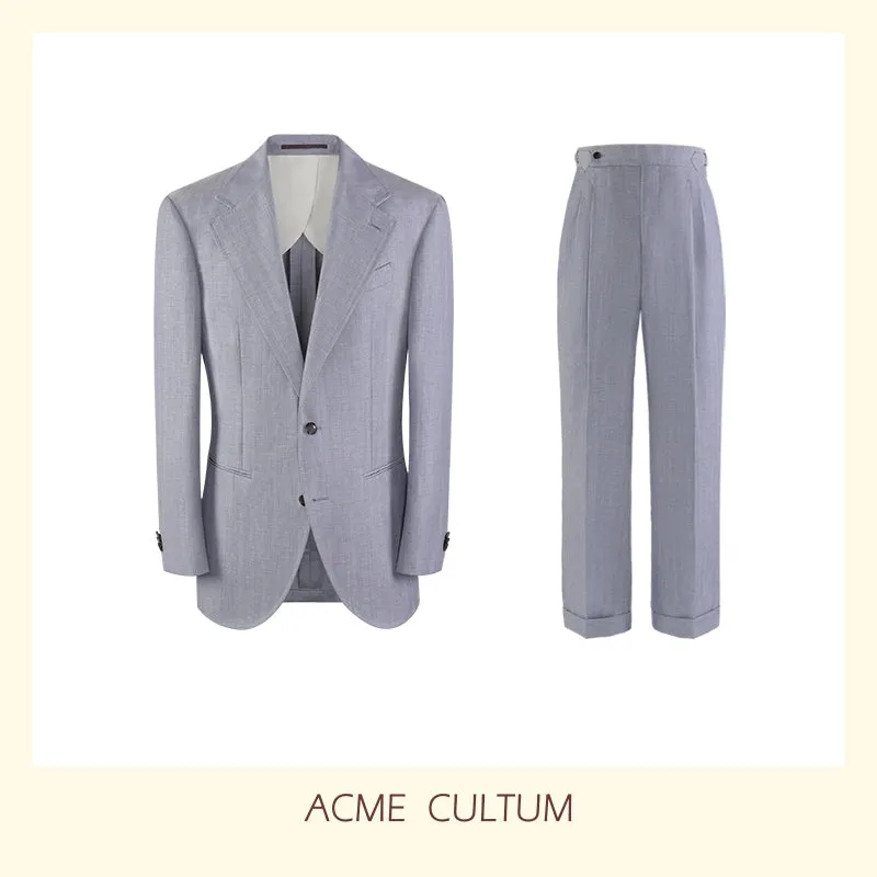 Herringbone Wool-Linen Suit