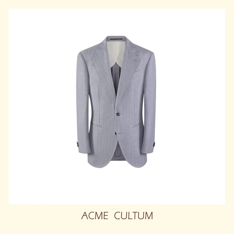Herringbone Wool-Linen Suit