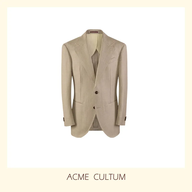 Herringbone Wool-Linen Suit