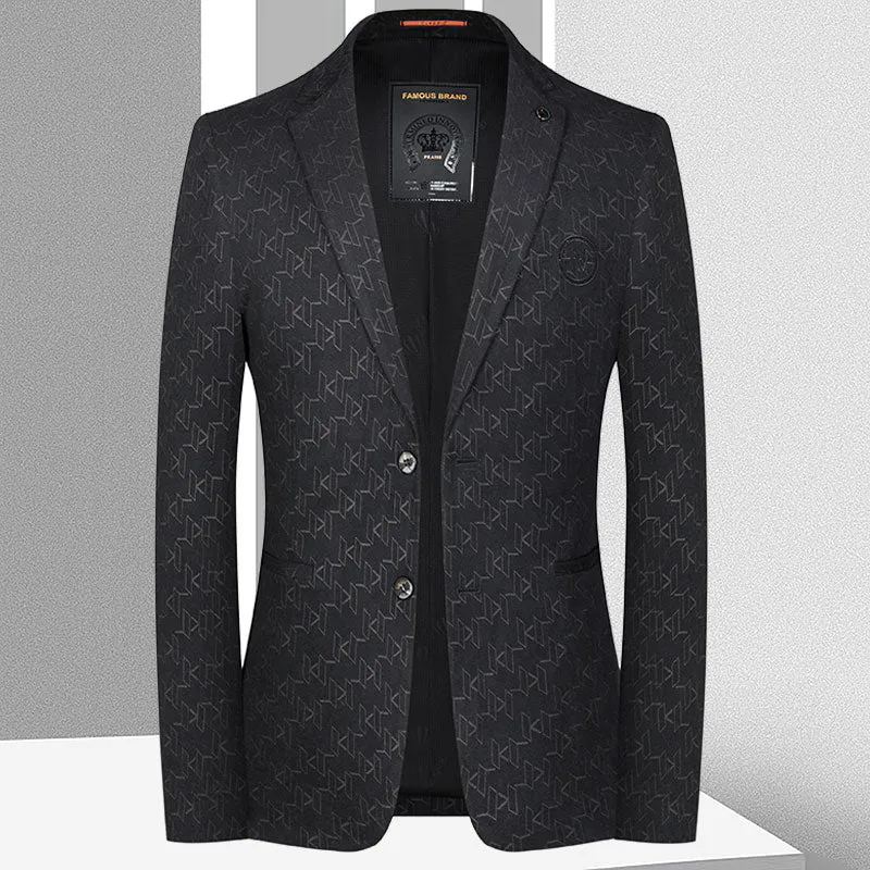 High Quality Blazer Men Italian Style Elegant Fashion High-end Simple Business Casual Trend Shopping Gentleman Slim Suit Jacket