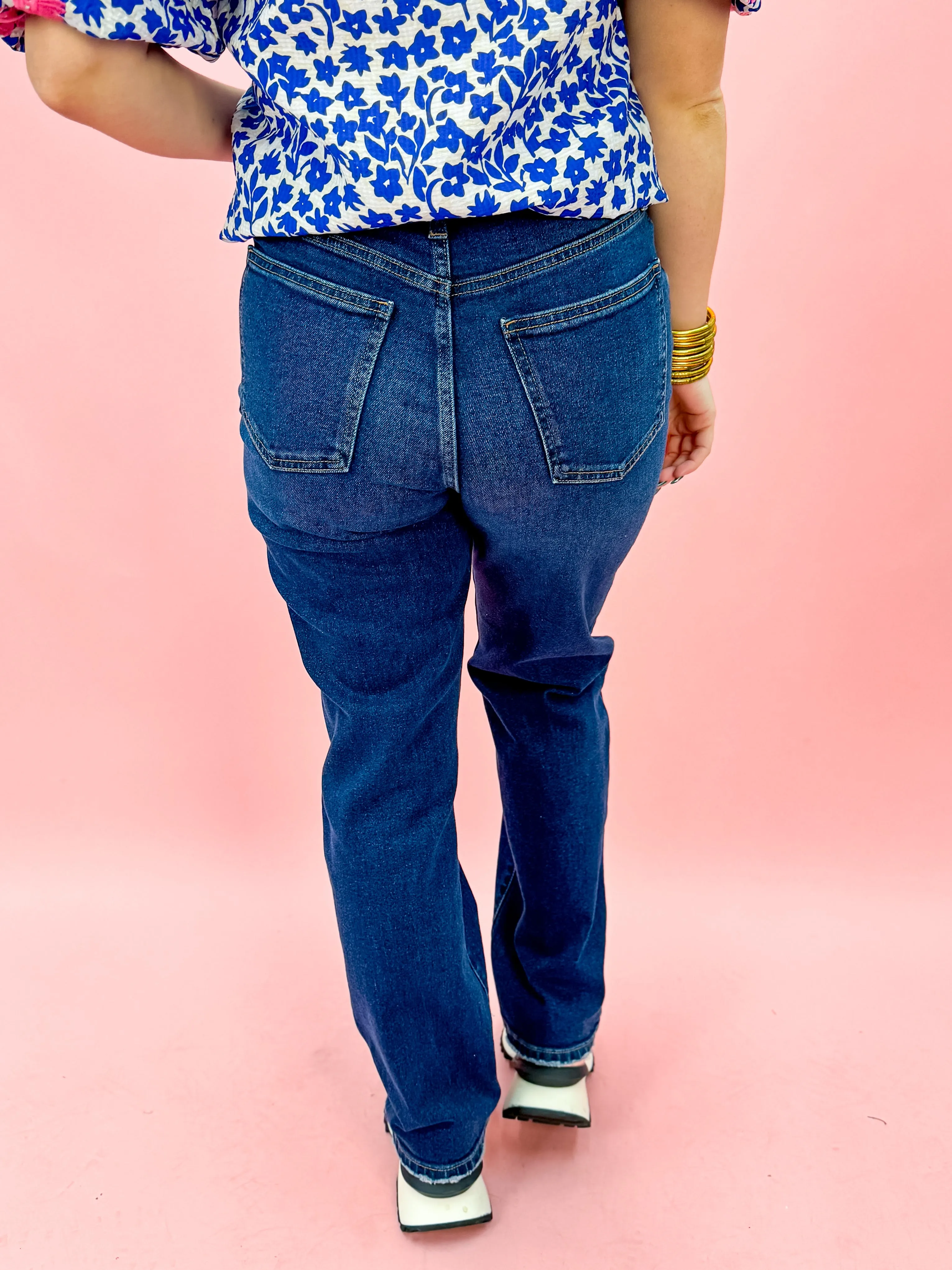High Rise Clean Straight Leg Jeans