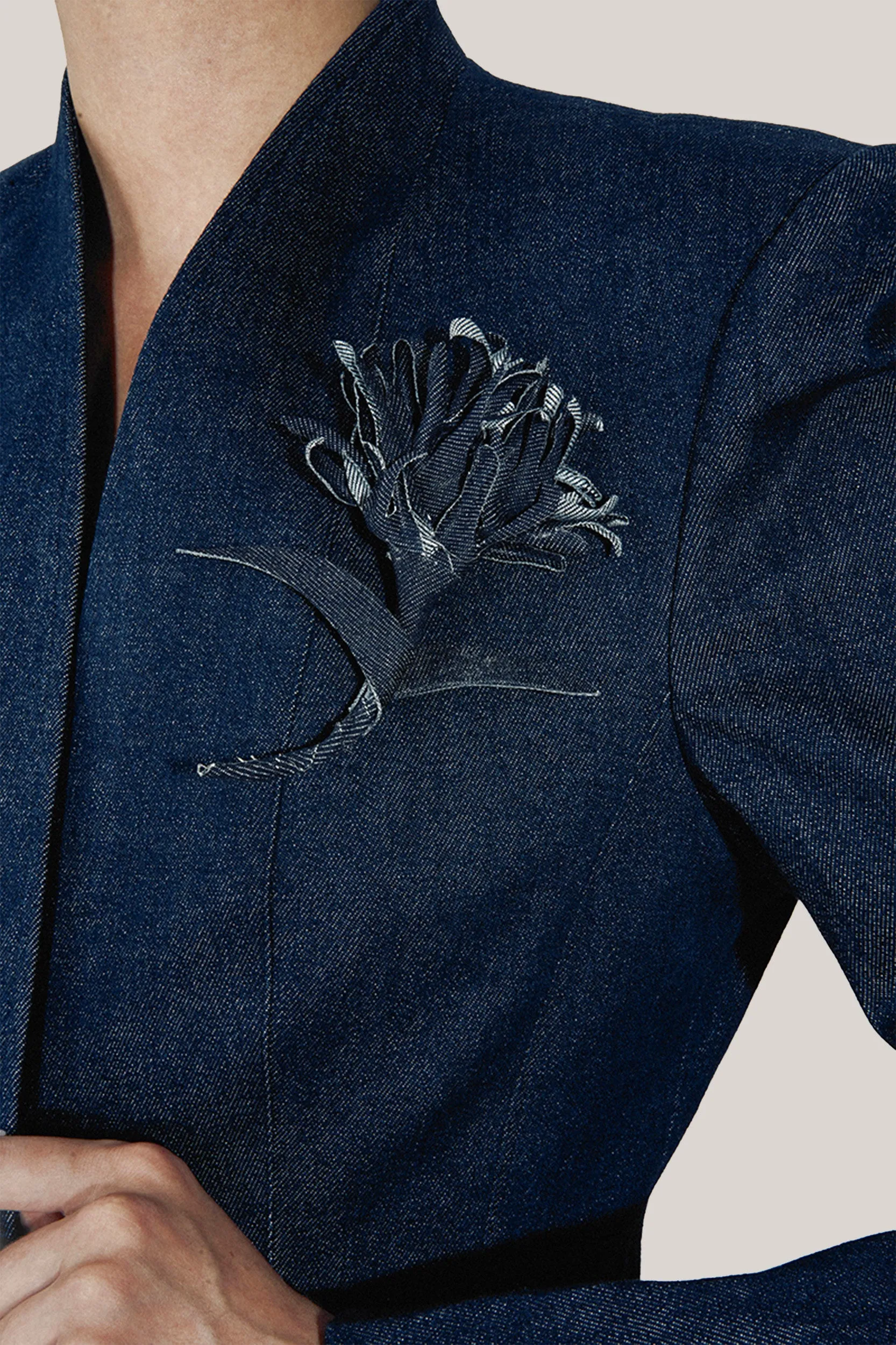 HOBB • Elara Flower Applique Denim Brooch