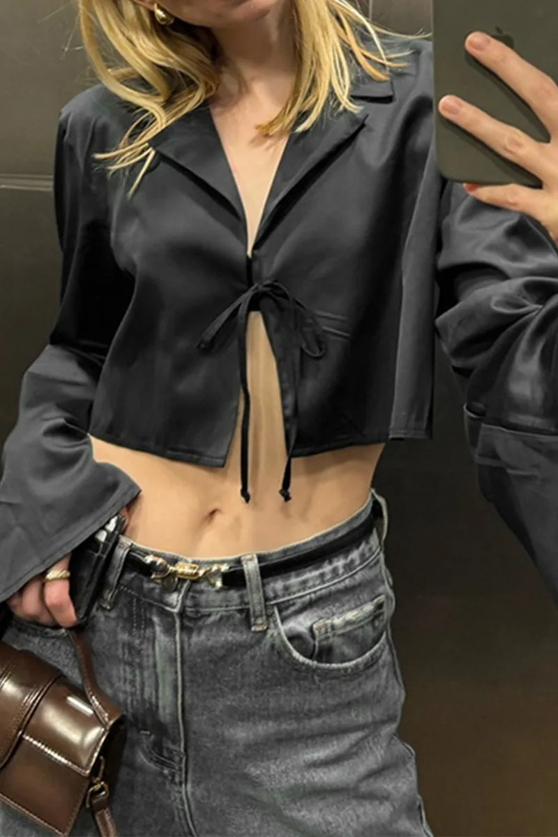 HTS1045 Urban Rebel Crop Shirt Top