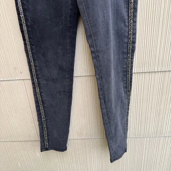 Hudson Jeans Luna Midrise Ankle Super Skinny with Side Bead Detail 5 Pocket  27