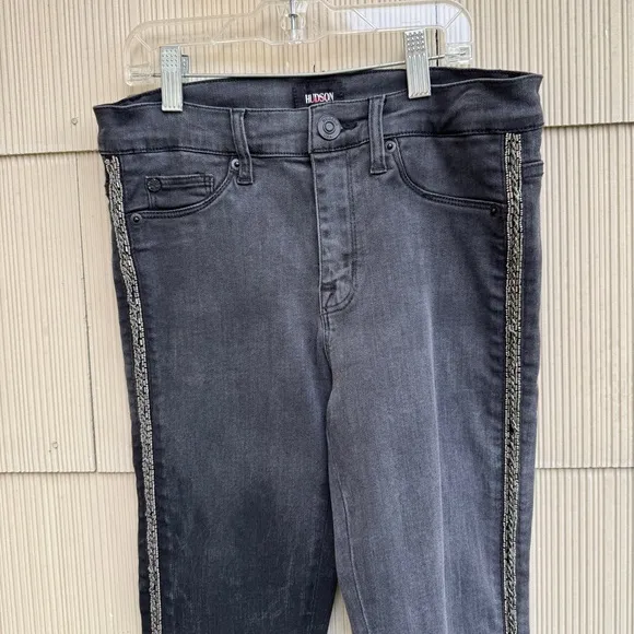 Hudson Jeans Luna Midrise Ankle Super Skinny with Side Bead Detail 5 Pocket  27