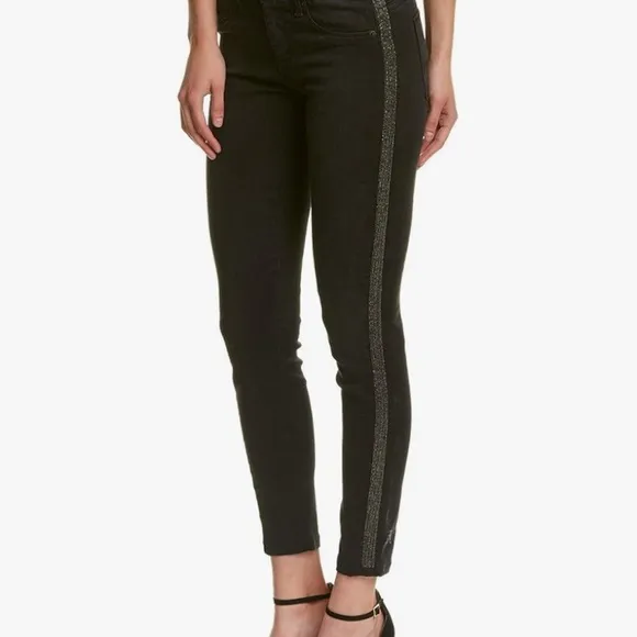 Hudson Jeans Luna Midrise Ankle Super Skinny with Side Bead Detail 5 Pocket  27