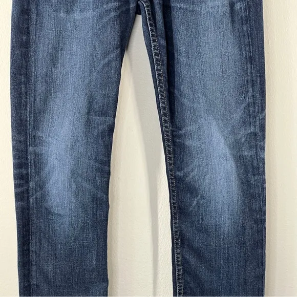 HUDSON women’s Size 26 Blue Denim Cuffed Rolled Zip Up Straight legged Jeans