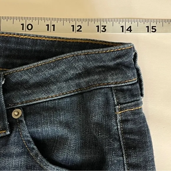 HUDSON women’s Size 26 Blue Denim Cuffed Rolled Zip Up Straight legged Jeans