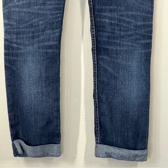 HUDSON women’s Size 26 Blue Denim Cuffed Rolled Zip Up Straight legged Jeans