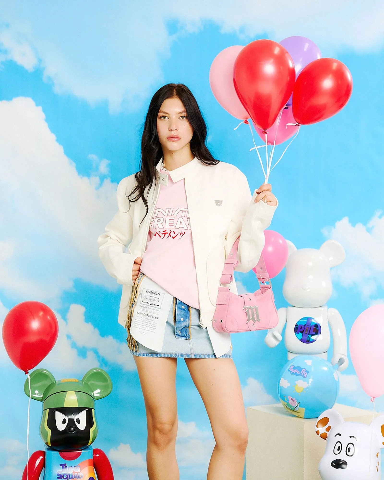 Inside-Out Denim Mini Skirt
