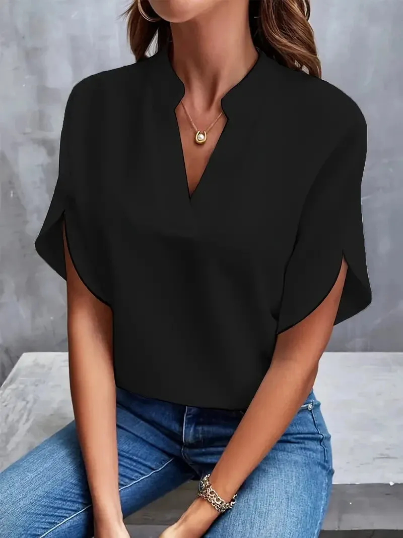 Isabelle – Elegant V-Neck Chiffon Loose Blouse