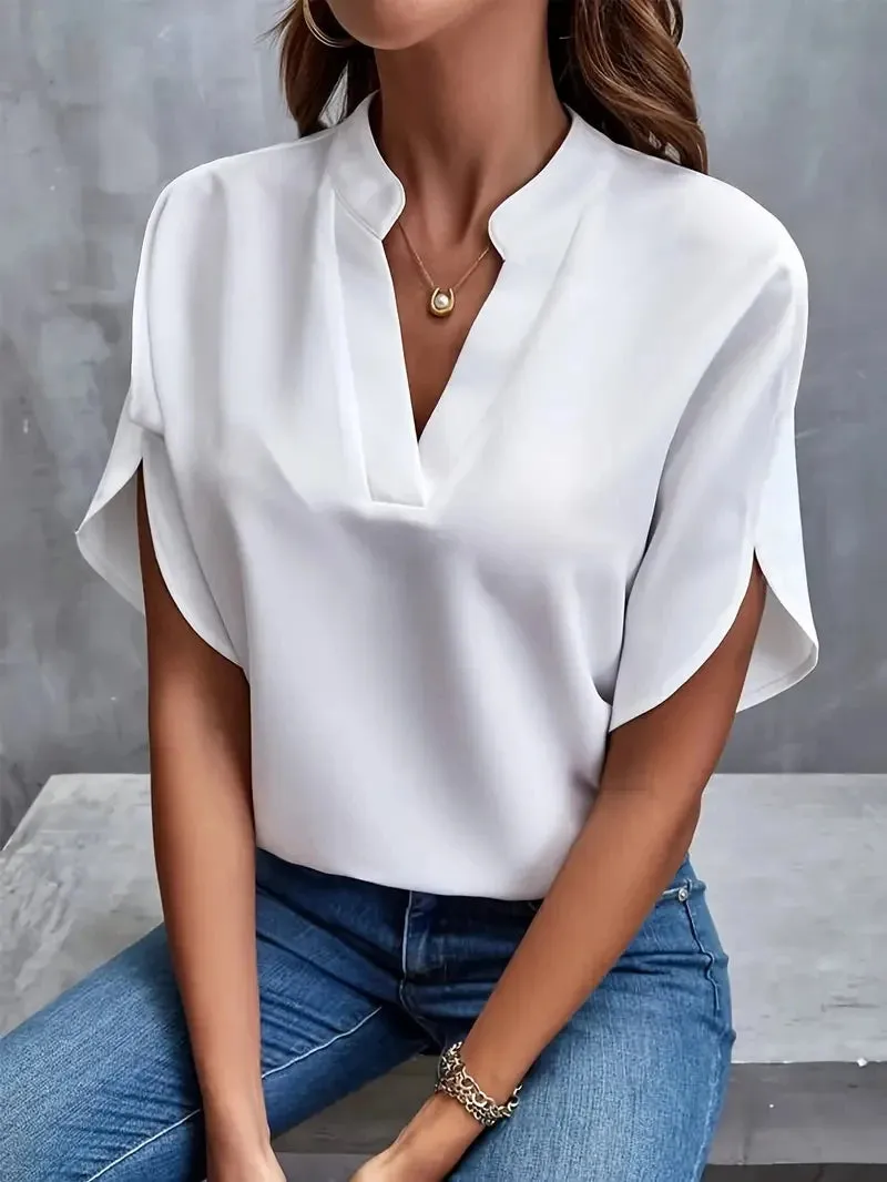 Isabelle – Elegant V-Neck Chiffon Loose Blouse
