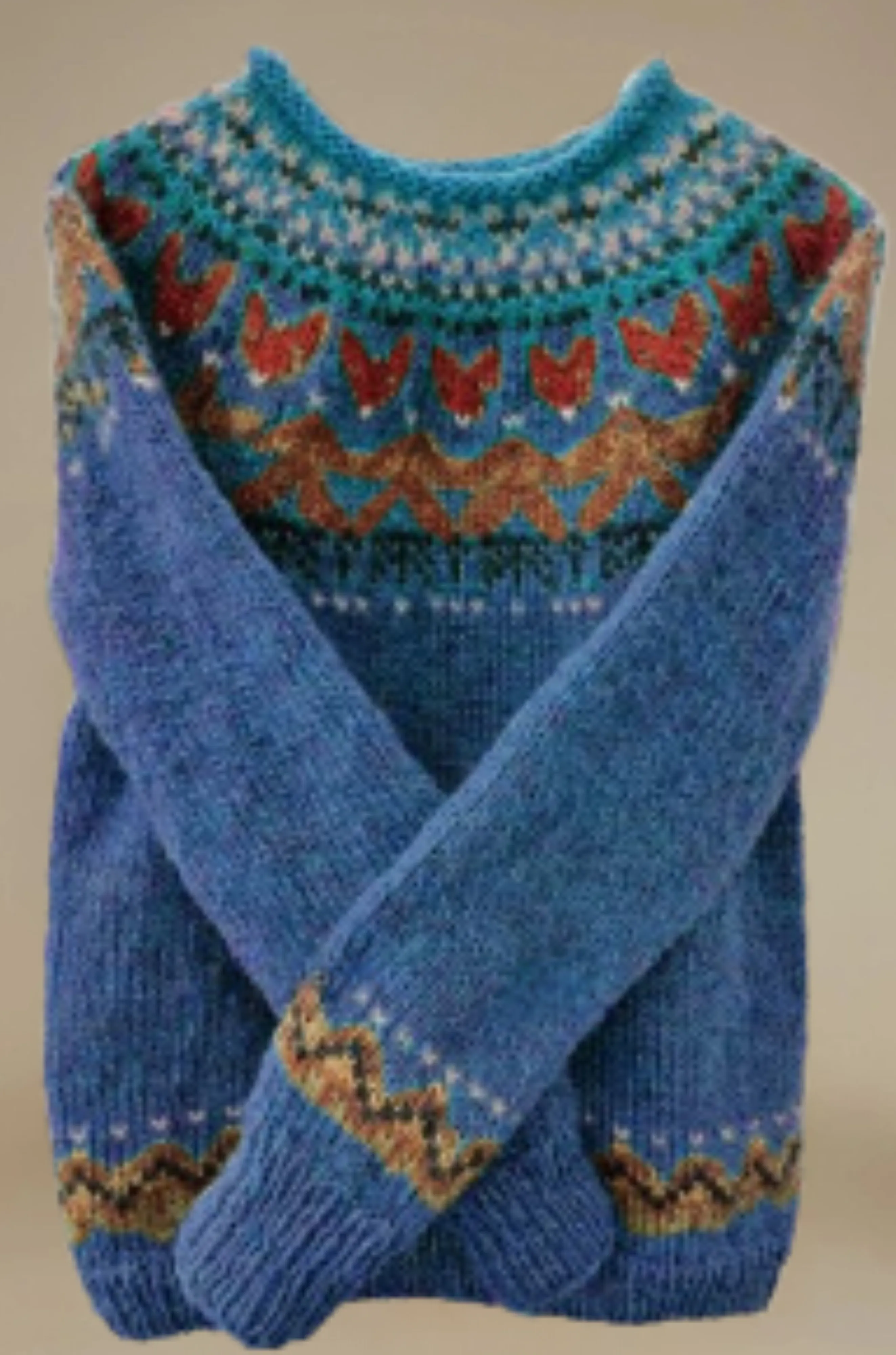 Ivana - Vintage Jacquard Crew Neck Sweater for Woman
