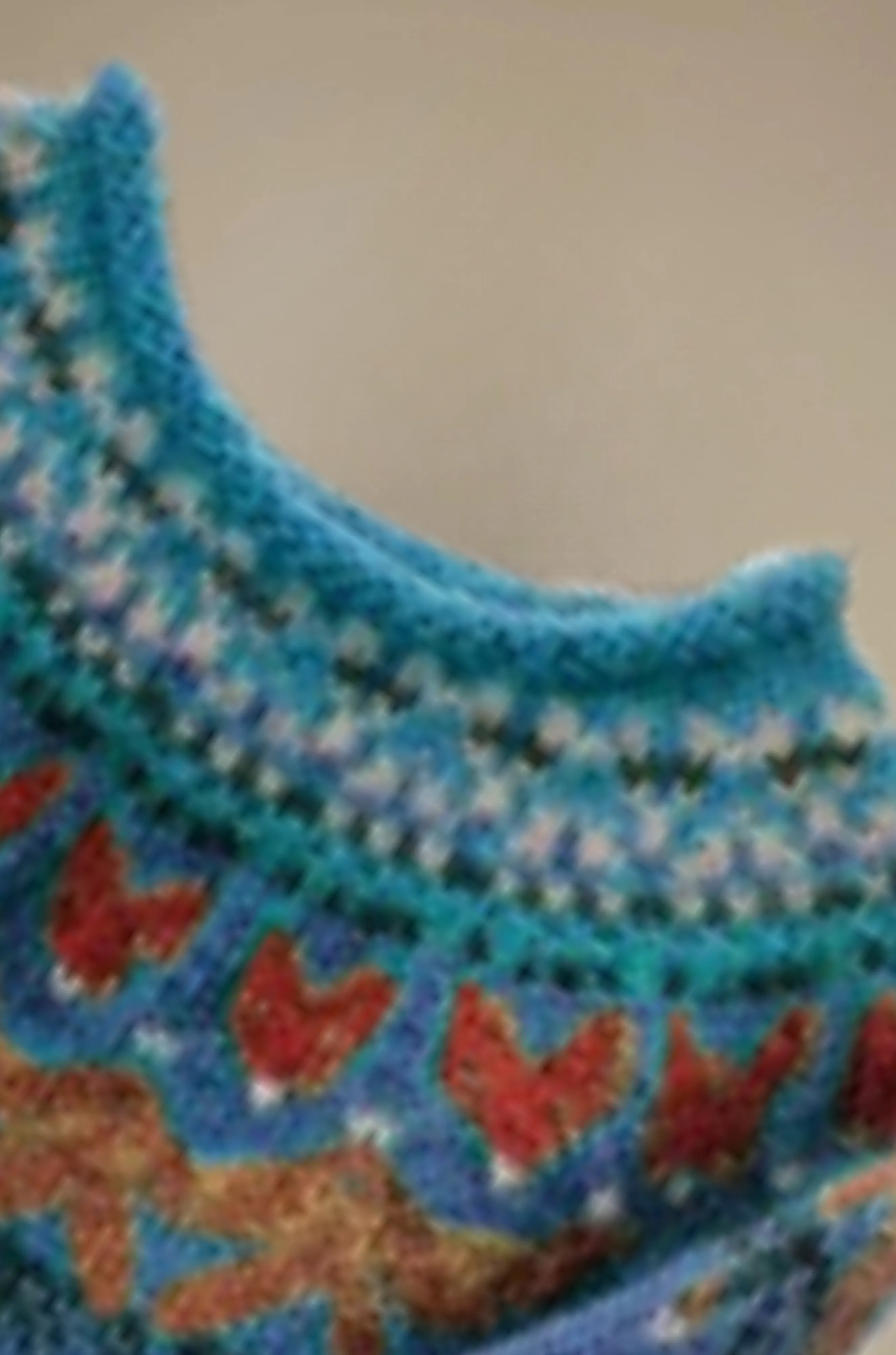 Ivana - Vintage Jacquard Crew Neck Sweater for Woman