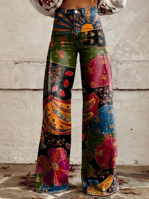 Ivy | Artful Wide Leg Jeans | Eclectic Patterns | Durable Denim