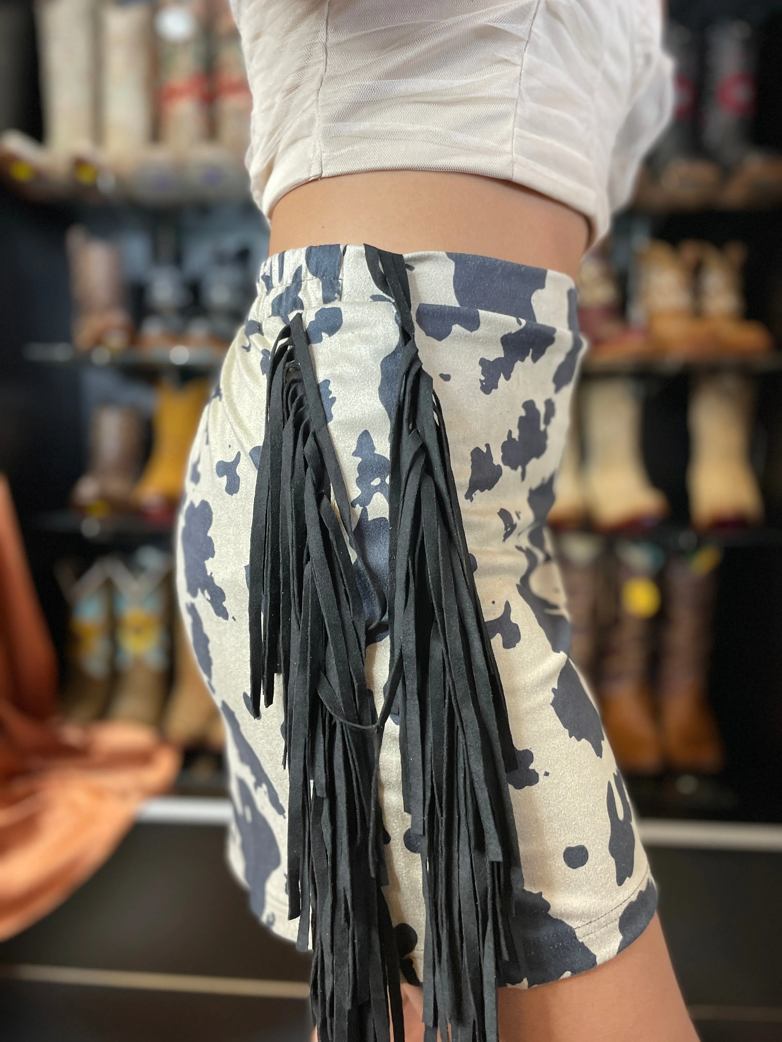 Ivy Black Cow Skirt
