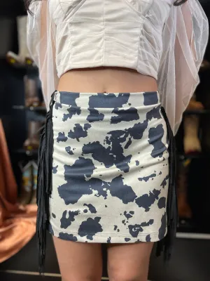 Ivy Black Cow Skirt