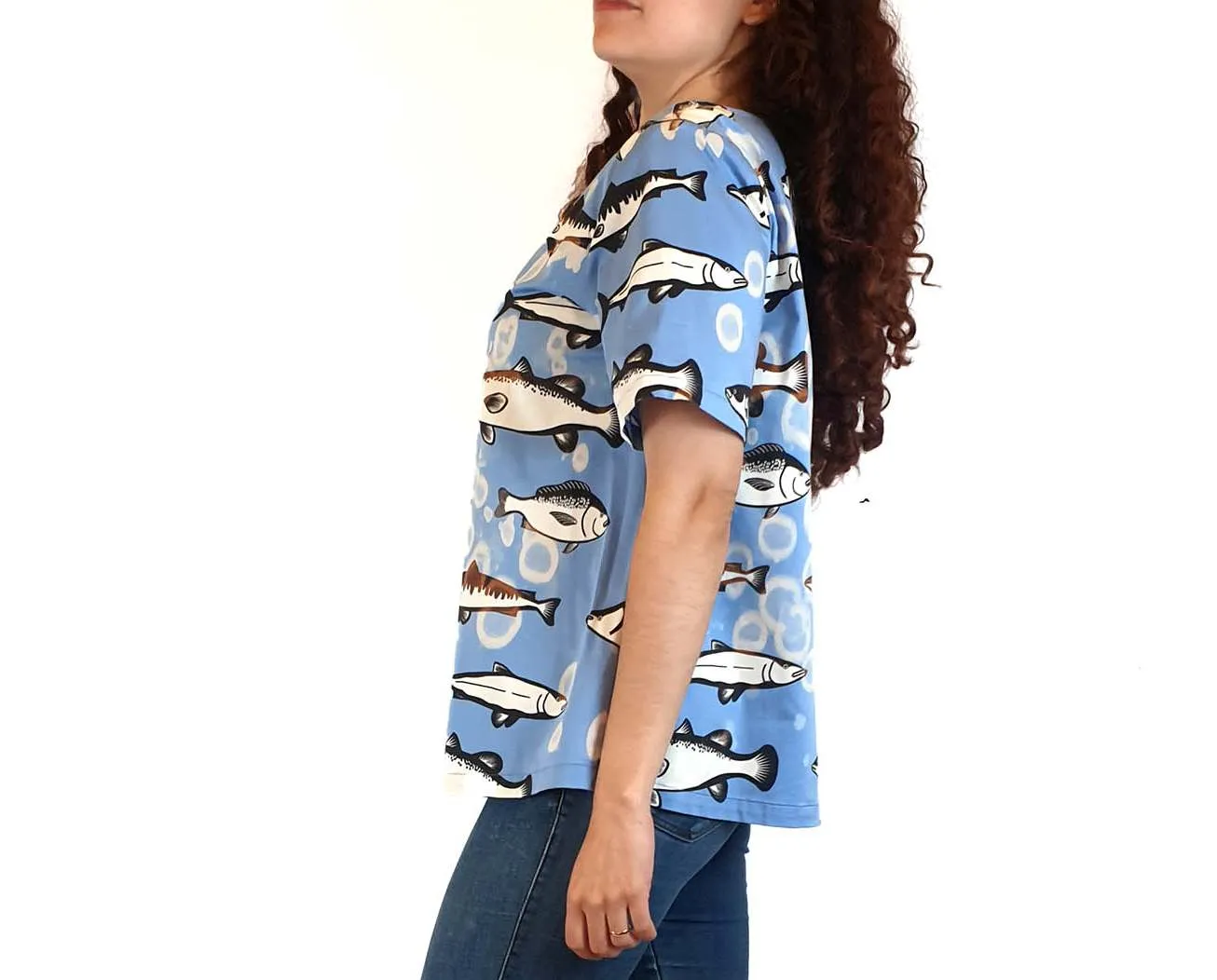 Jericho Road blue fish print size 10