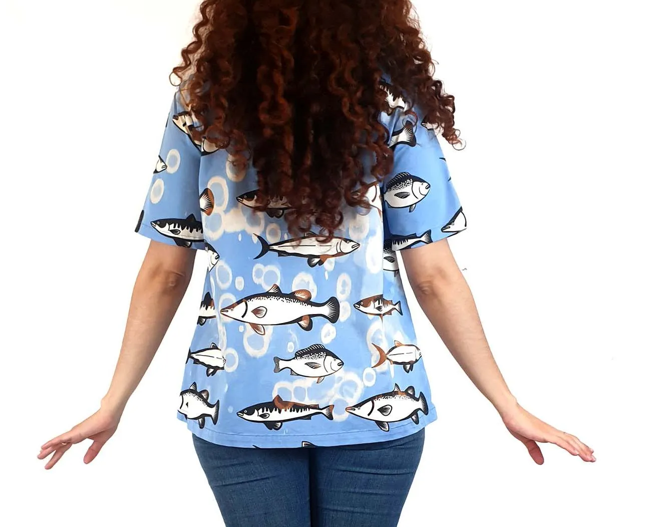 Jericho Road blue fish print size 10