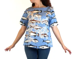 Jericho Road blue fish print size 10