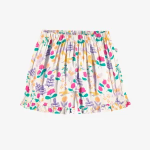 Jupe-short blanche à motifs, enfant||White skort with all over print, child