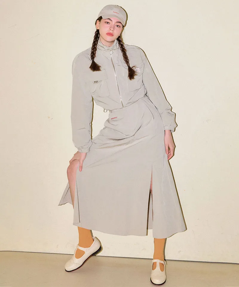 KANDINI Windflow Long Skirt - Light Khaki