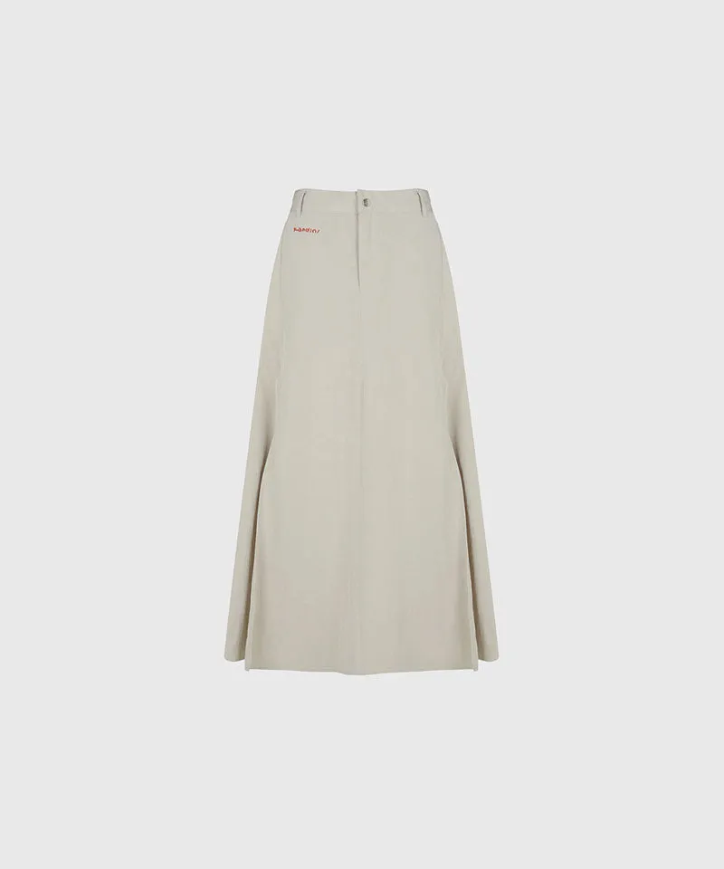 KANDINI Windflow Long Skirt - Light Khaki