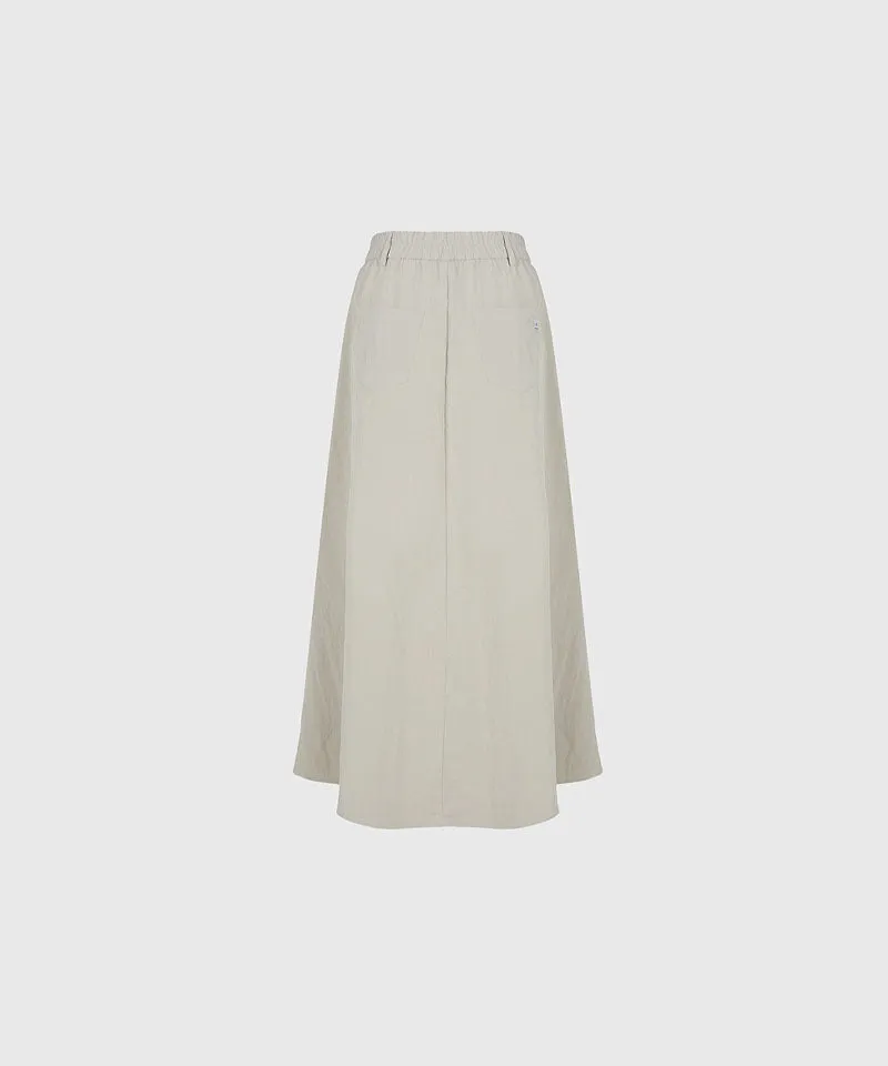 KANDINI Windflow Long Skirt - Light Khaki
