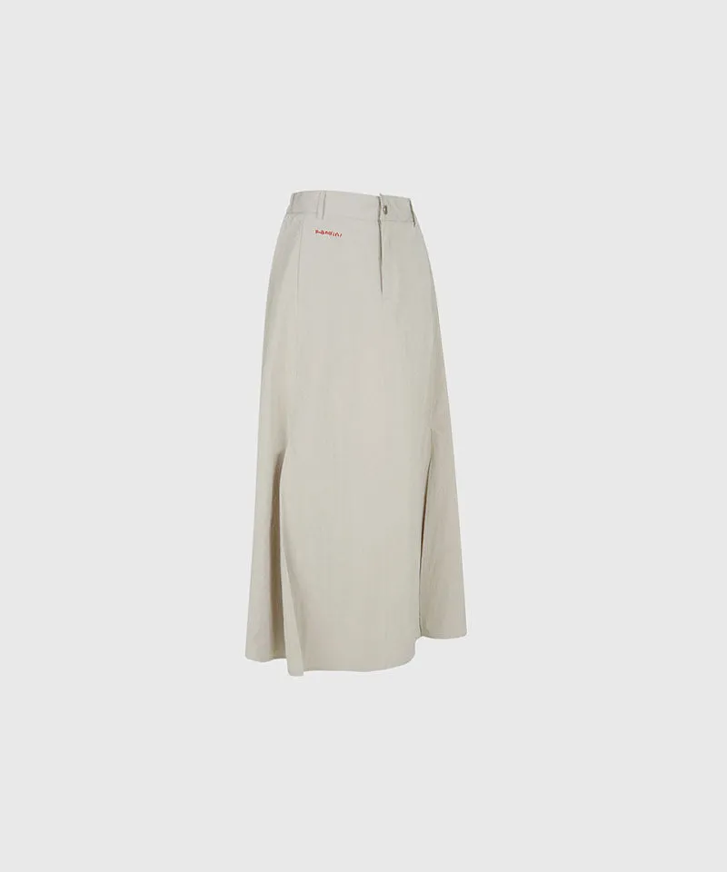 KANDINI Windflow Long Skirt - Light Khaki
