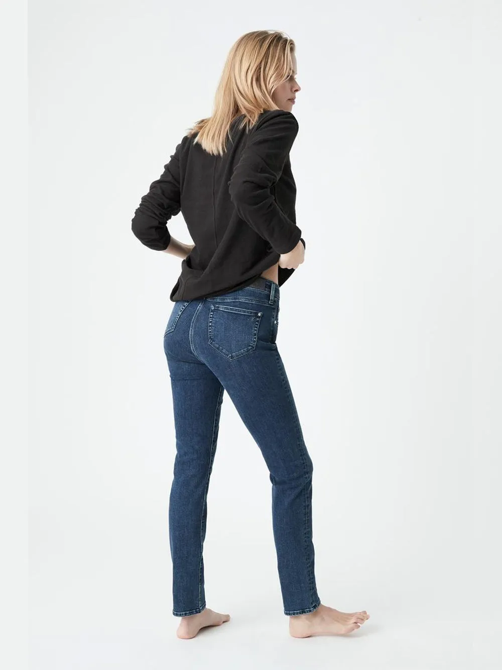 Kathleen  Jeans - Tonal Foggy Deep Feather Blue