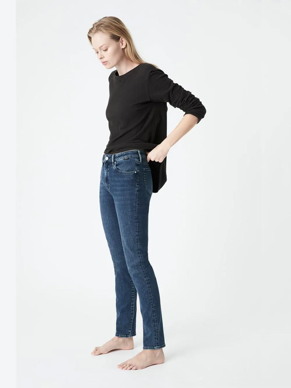 Kathleen  Jeans - Tonal Foggy Deep Feather Blue