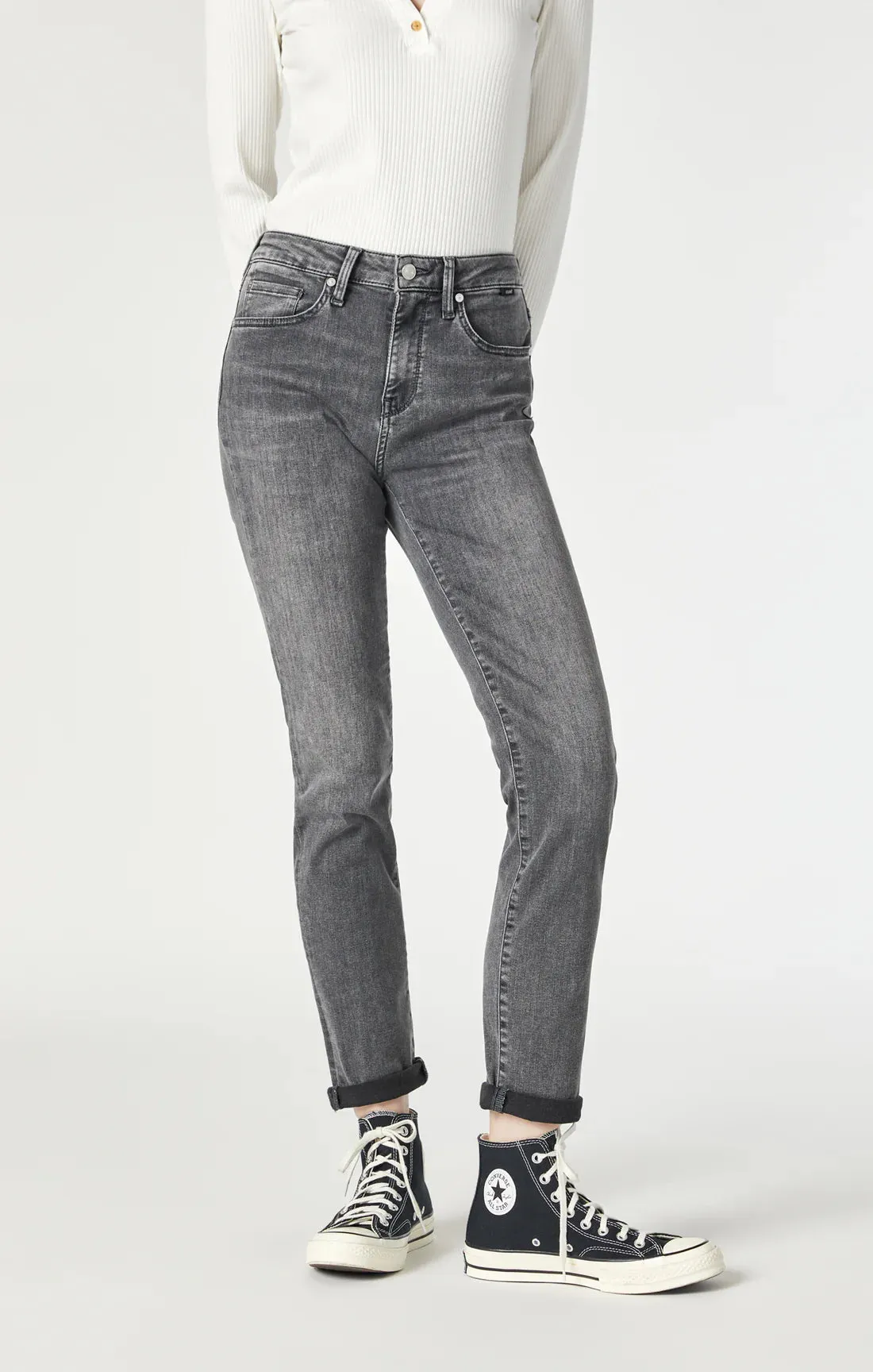 Kathleen Slim Boyfriend Jean Mid Grey