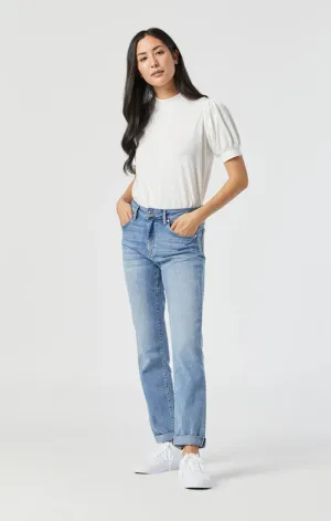 Kathleen Slim Boyfriend Light Feather Blue