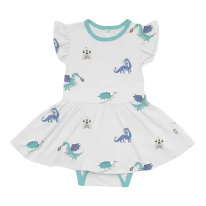 Kyte Baby Short Sleeve Twirl Bodysuit Dress - Dragon