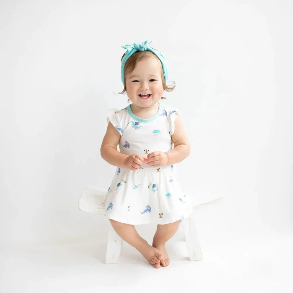 Kyte Baby Short Sleeve Twirl Bodysuit Dress - Dragon