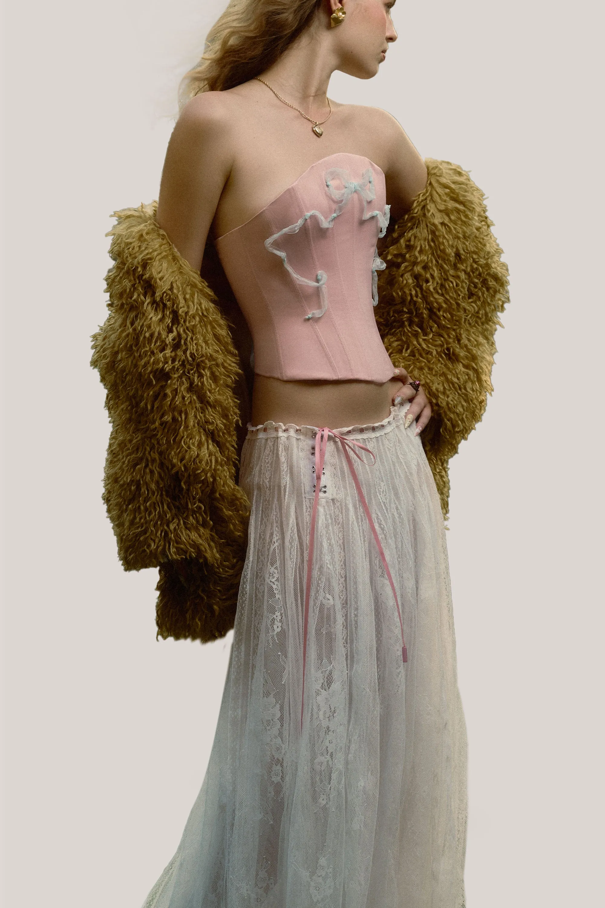 LA VIERGE • Le Petit Noeud Taffeta Corset Top