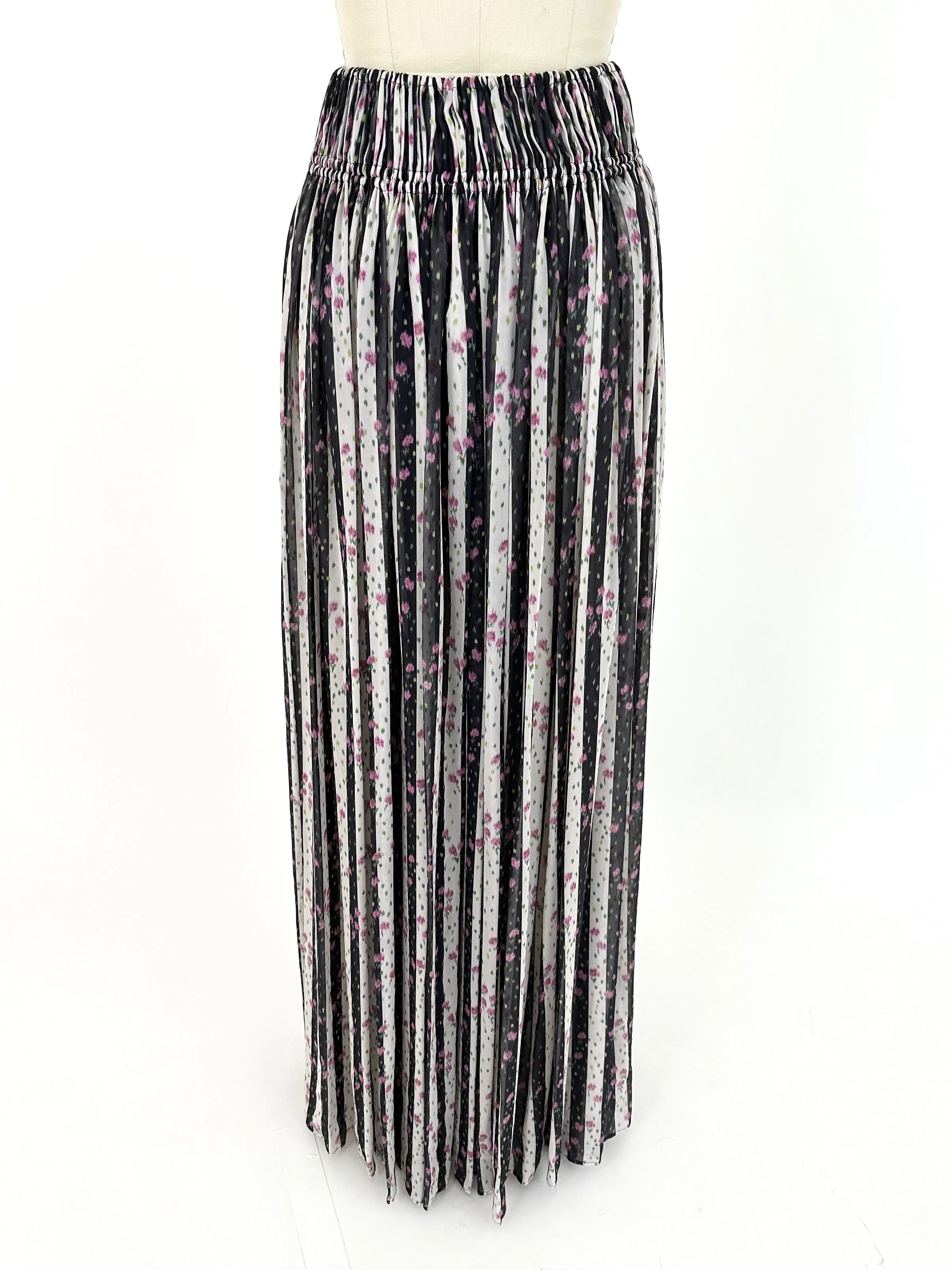 Lanvin Printed Chiffon Drawstring Skirt*