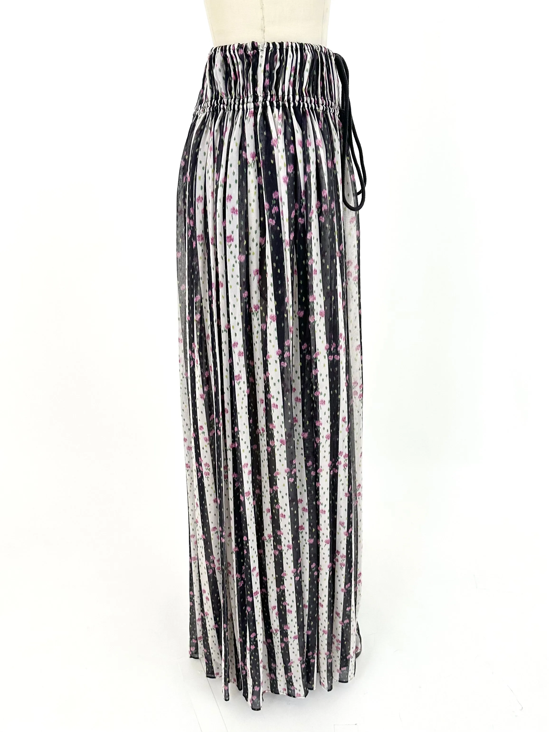 Lanvin Printed Chiffon Drawstring Skirt*