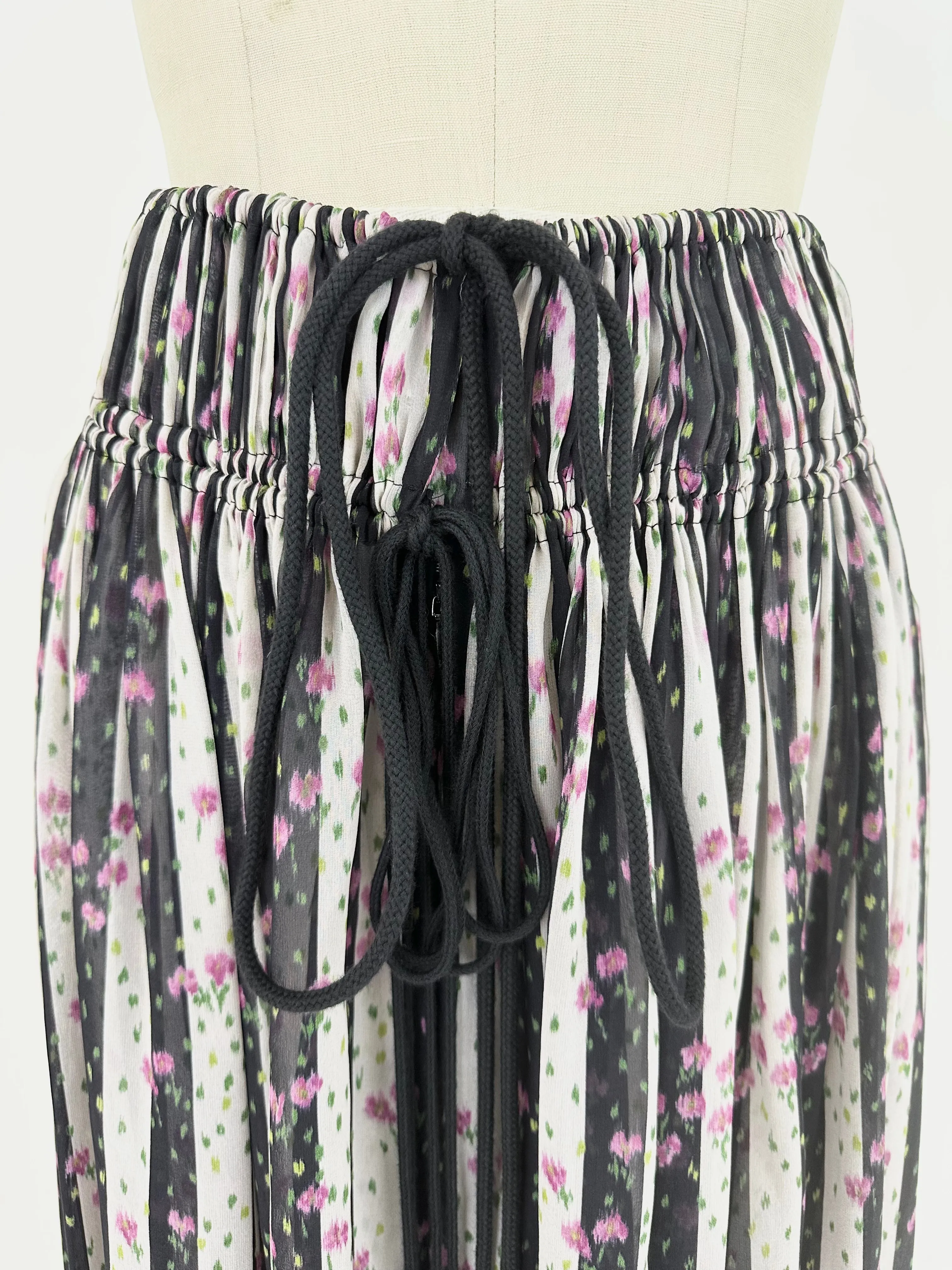 Lanvin Printed Chiffon Drawstring Skirt*