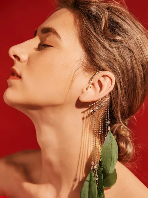 Large Leaf Pattern Exaggerated 1 pcs Earrings