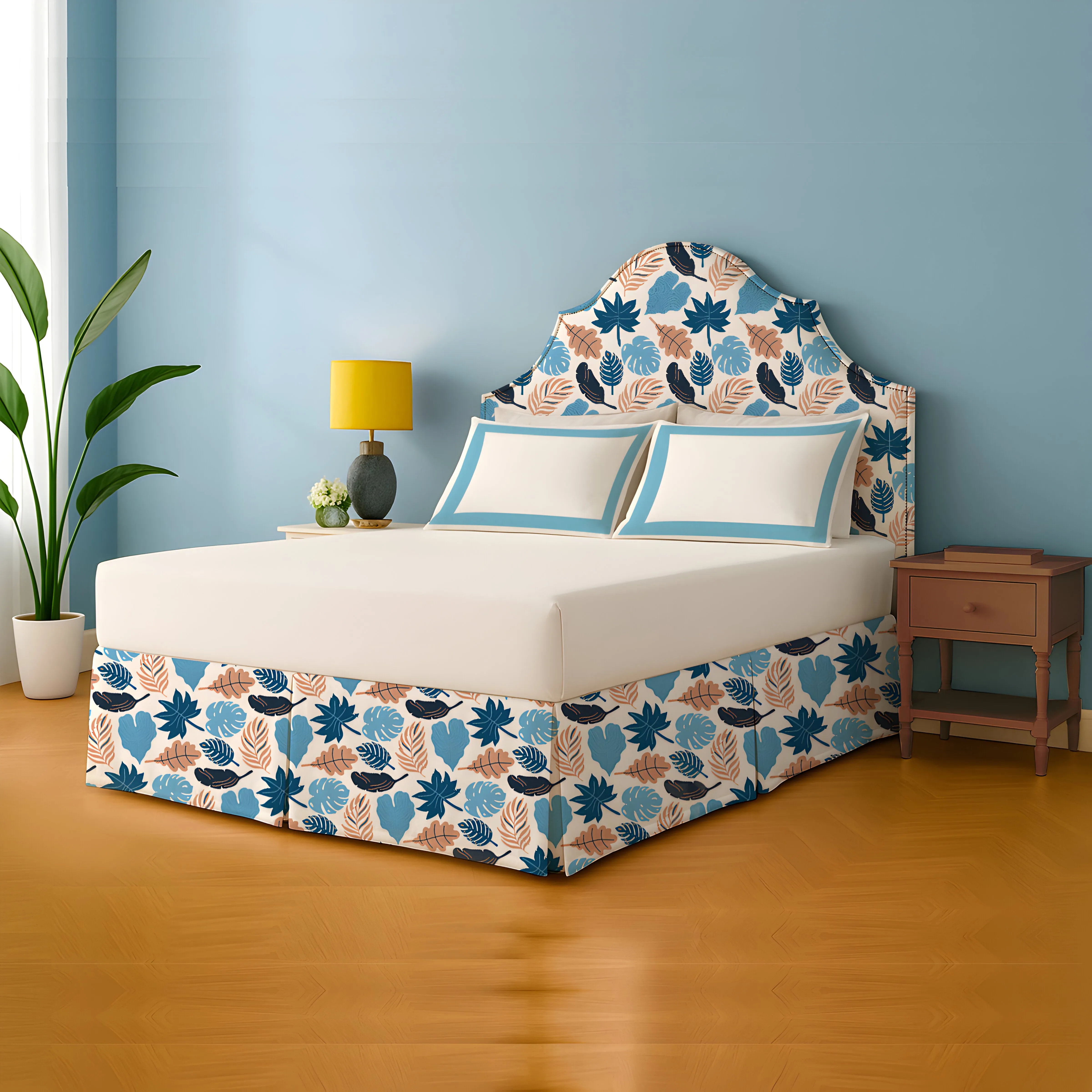 Leaves Collection Printed Bed Skirt