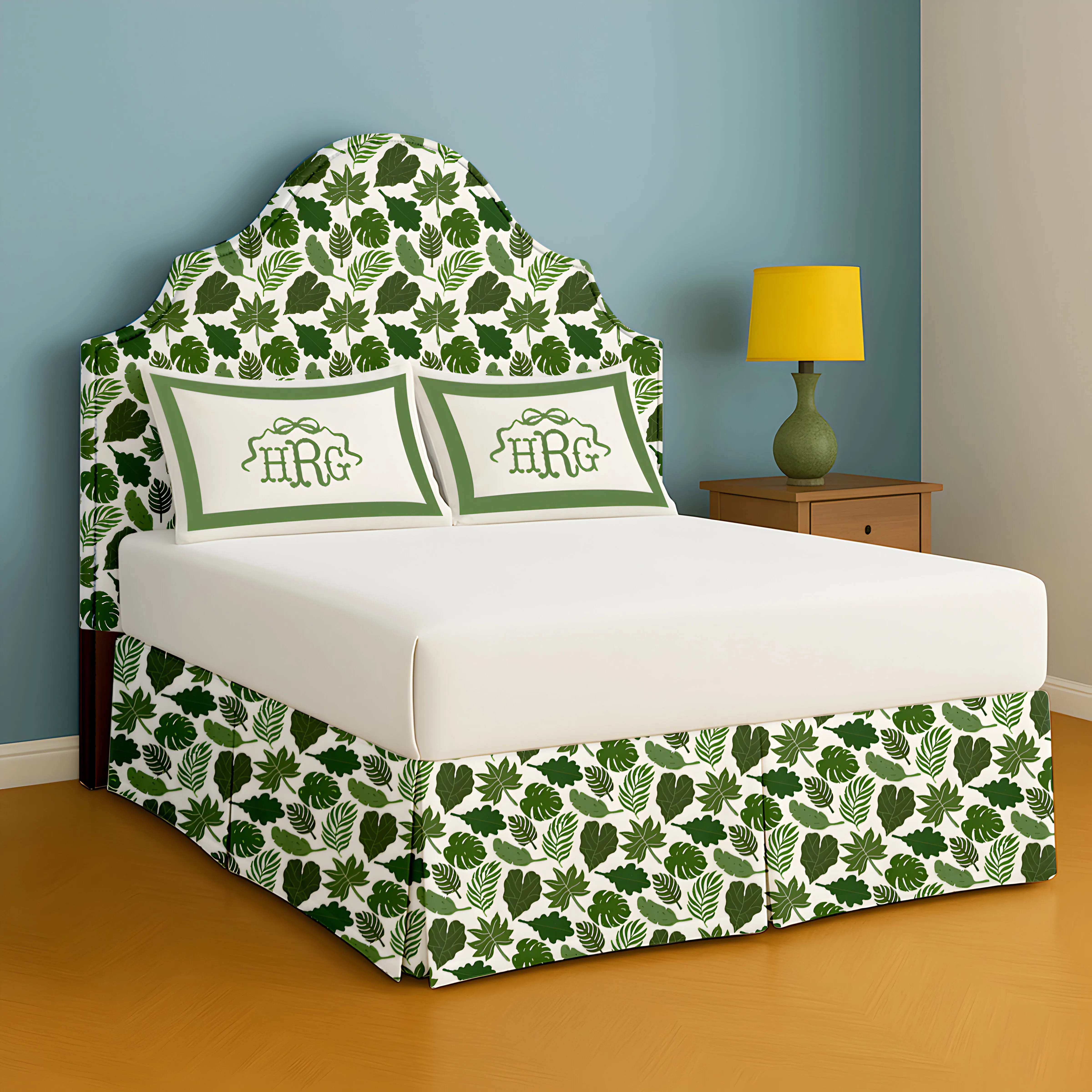 Leaves Collection Printed Bed Skirt
