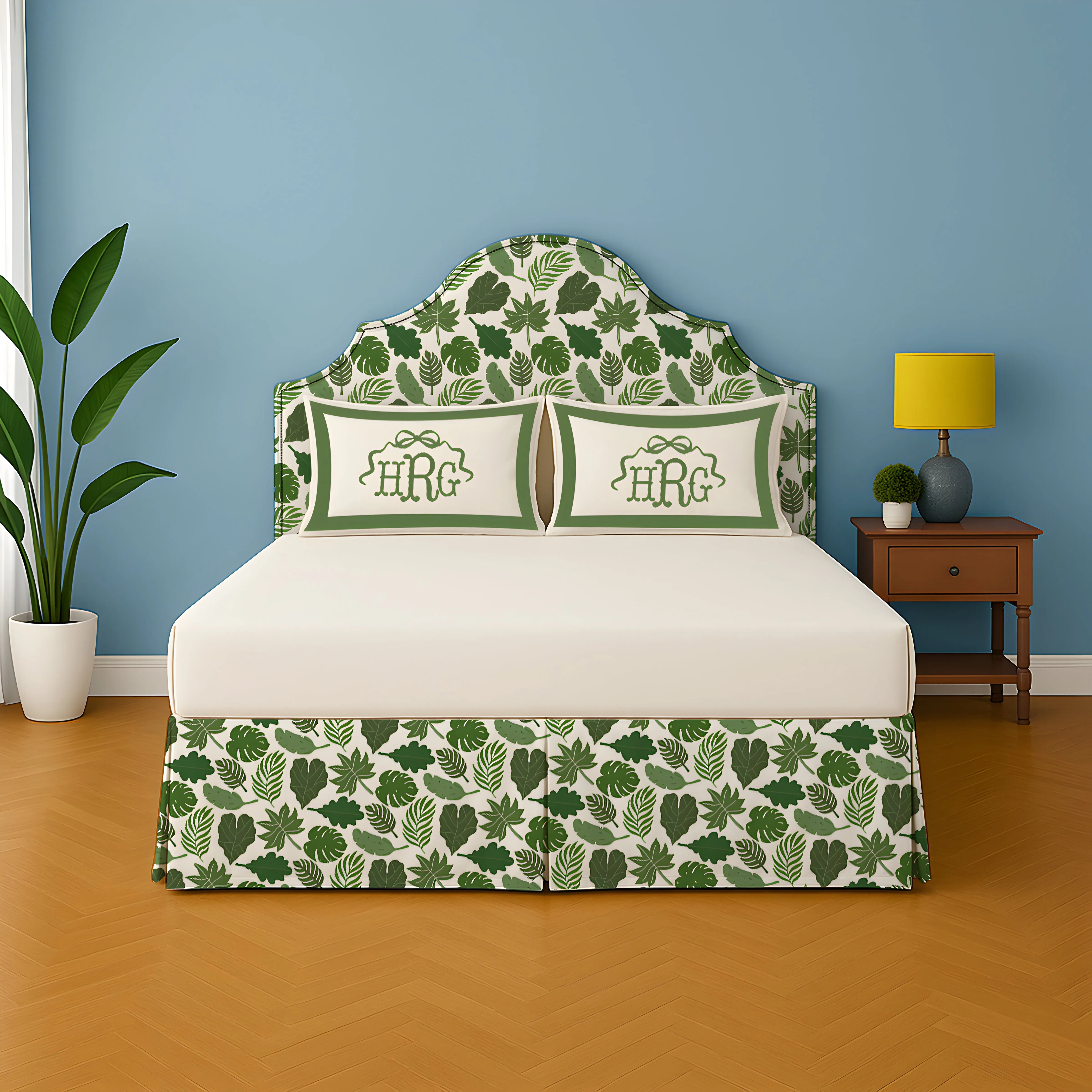 Leaves Collection Printed Bed Skirt