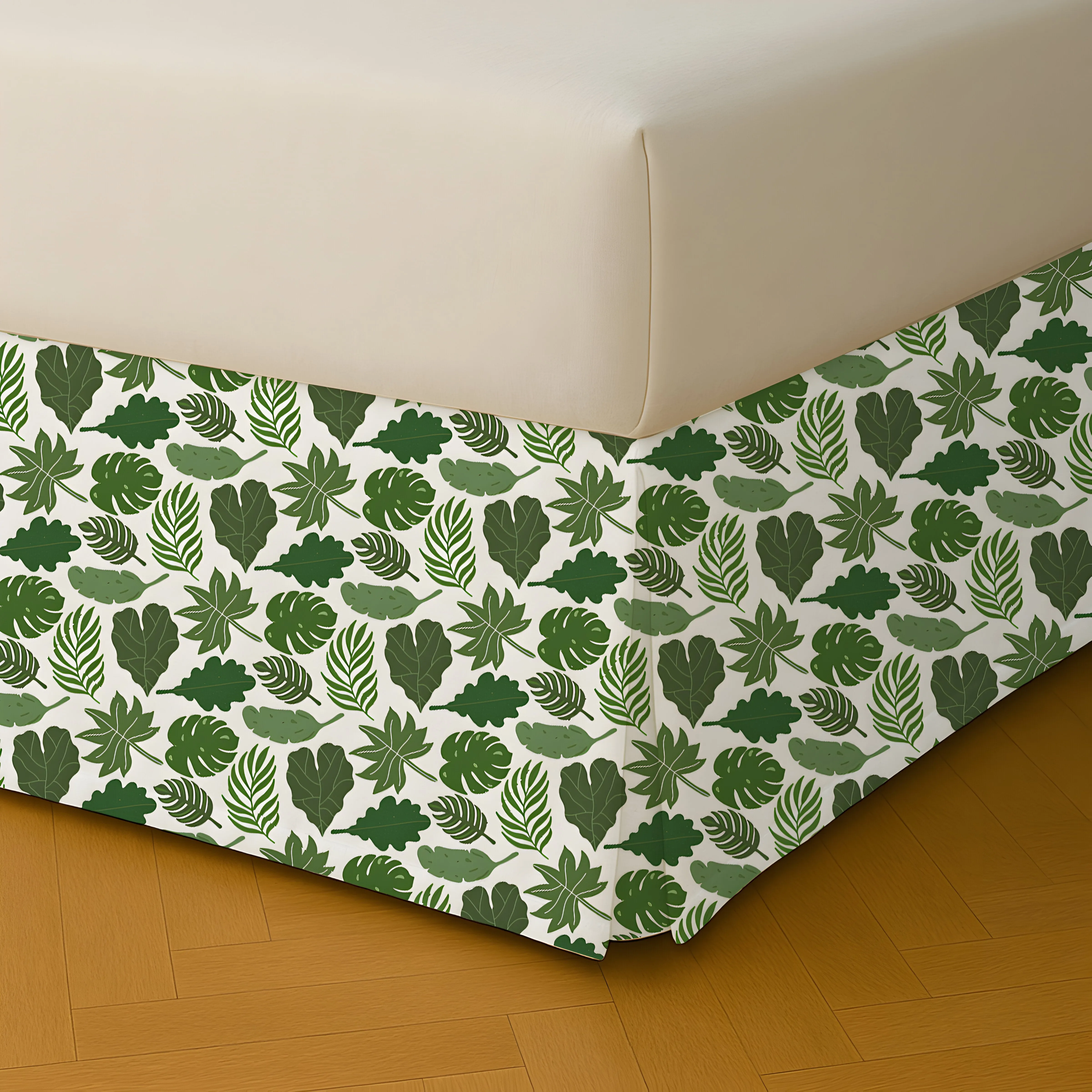 Leaves Collection Printed Bed Skirt